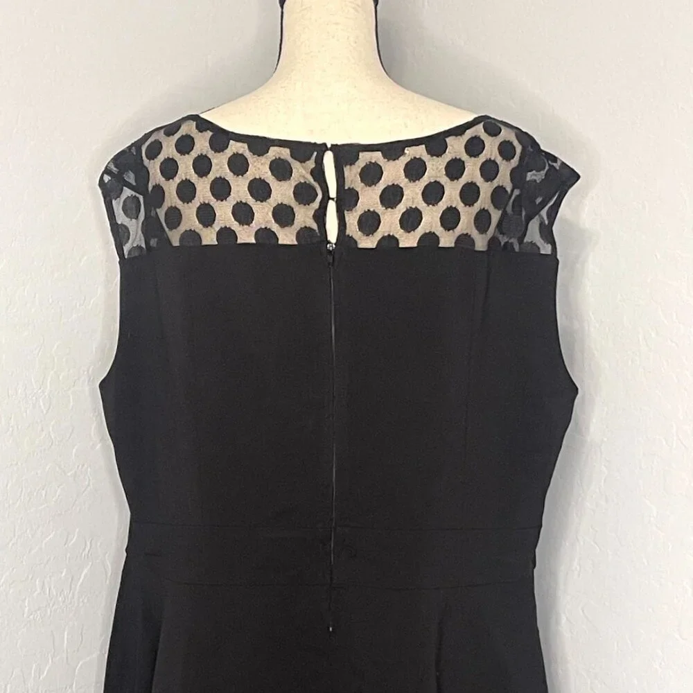 Torrid Retro Chic Black Dot Mesh Top Skater Swing Dress Size 24